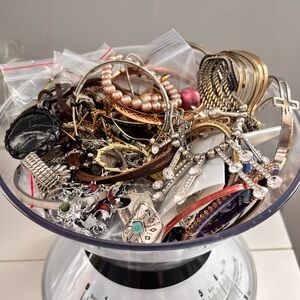 Lot of approx. 3 pounds Costume variety Jewelry Vintage Now